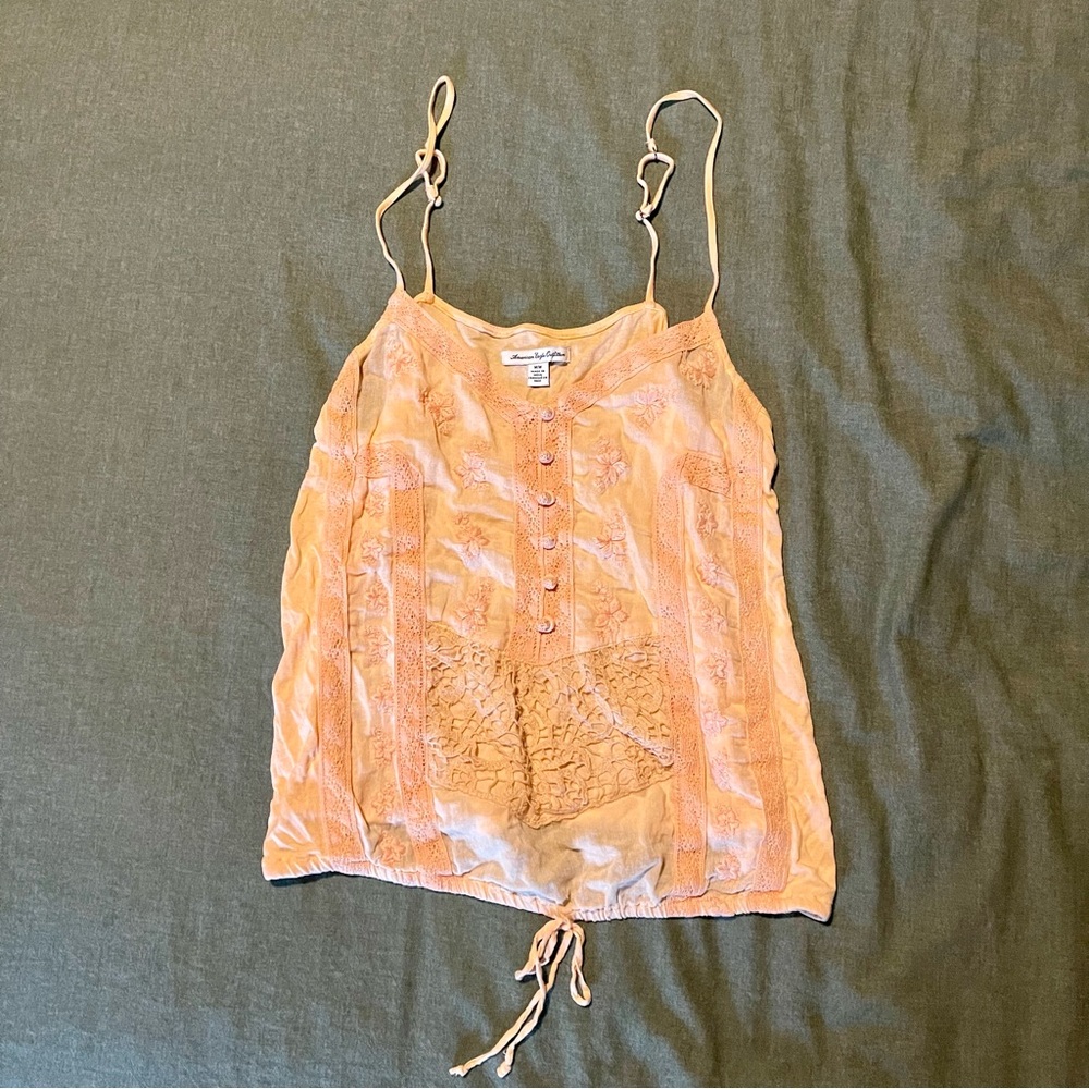 American Eagle Outfitters Peach Camisole with Lace Detail